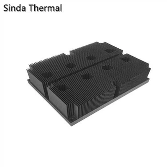 Черный анодированный алюминиевый радиатор с плавником